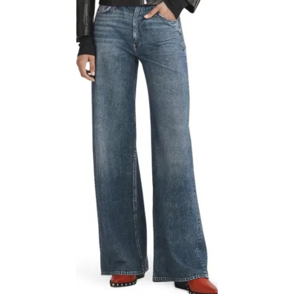 rag & bone Miramar Sofie High Waist Cotton Terry Sweatpant Jeans Kimbr Size 25 - Picture 1 of 9